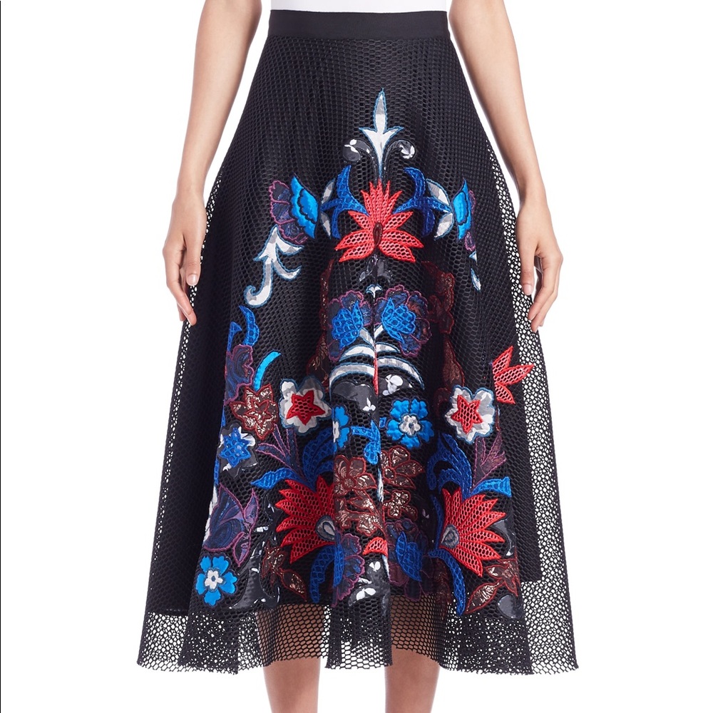 Sachin&Babi Noir Jomei Floral Applique Mesh Skirt